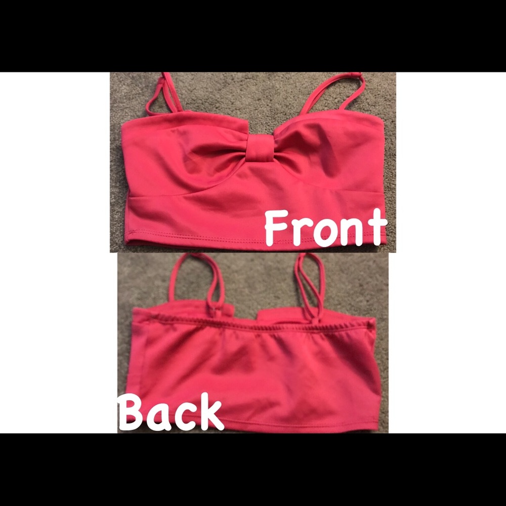 Pink “bow” crop top